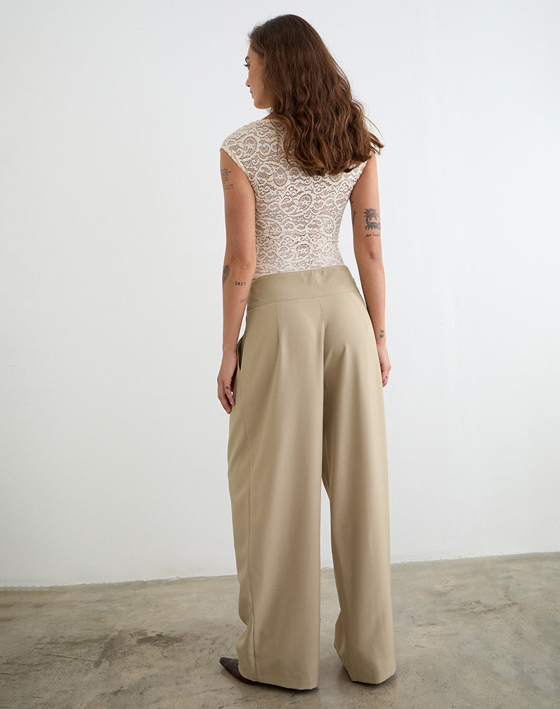 Image of Berdine Wide Leg Trouser in Tailoring Beige