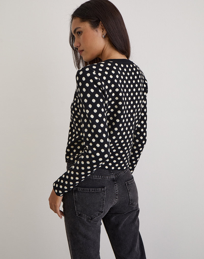Image of Bhavina Cardigan in Mono Polka