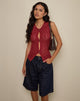 Image of Birama Button Tank Top in Knit Red