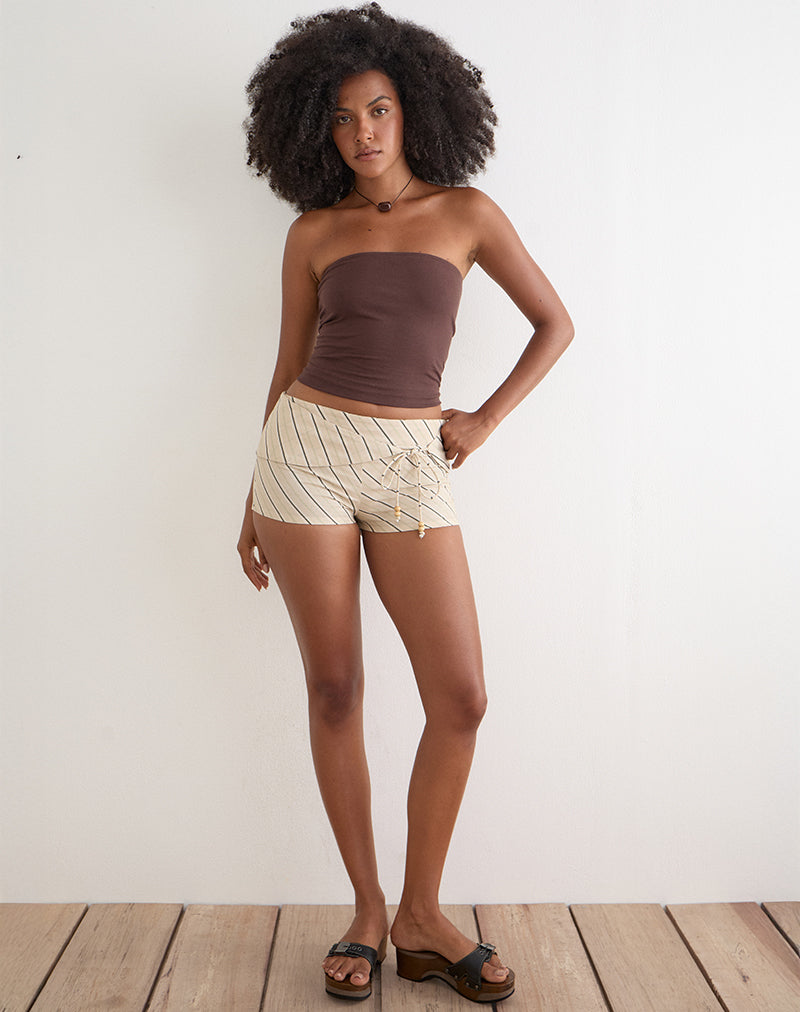 Blasa Short in Tilt Lines Beige