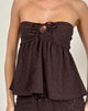 Image of Boyd Bandeau Top in Stretch Broderie Brown