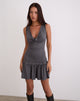 Image of Brani Studded Mini Dress in Charcoal Grey