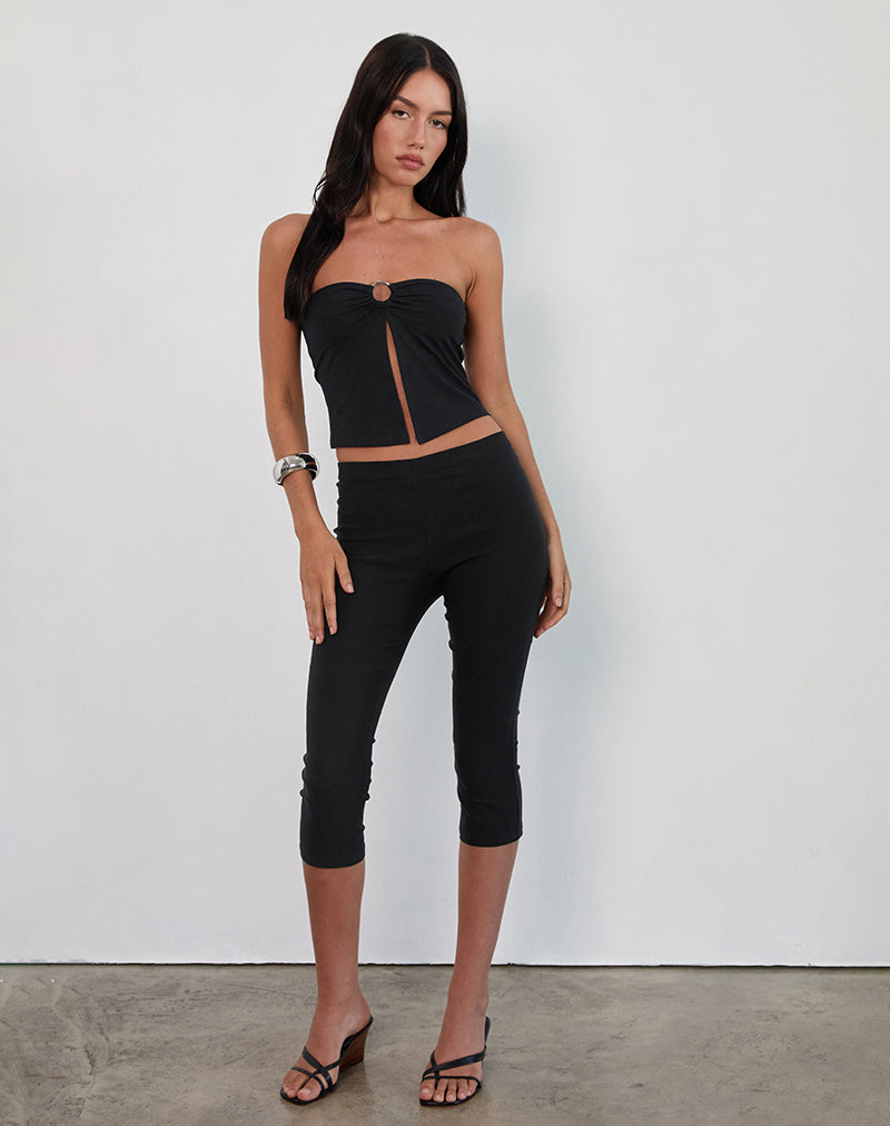 Image of Brea Hardware Butterfly Top in Rayon Jersey Black