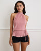 Image of Brienne Top in Chiffon Plisse Pink
