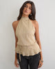 Image of Brienne Top in Shimmer Plisse Champagne