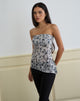 Image of Brilia Bandeau Top in Sequin Flower Grey