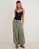 Image of Brizid Balloon Trouser in Crinkle Satin Khaki