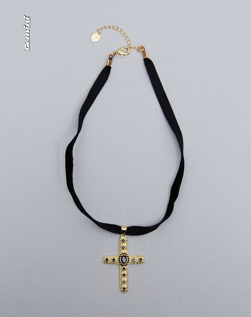 Image of Brooklyn Cross Choker Necklace by Gemini Jewels