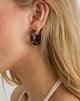 Image of Brown Hoop Earrings with Pearls