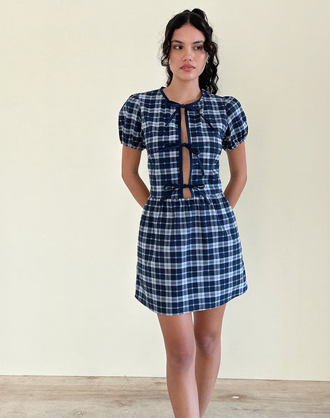 princess polly baby blue dress Clothing : Mini Dresses : 'Malika' Blue Tartan Corset Mini Dress