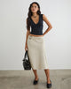 Image of Cabot Midi Skirt with Belt in Cotton Twill Latte