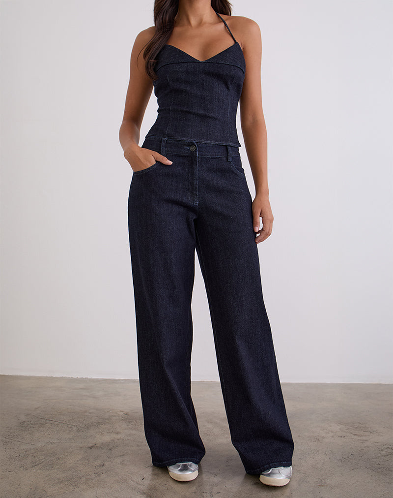 Image of Nuvia Trousers in Chambray Indigo