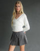 Image of Calina Skirt in Floral Embroidery Tailoring Charcoal