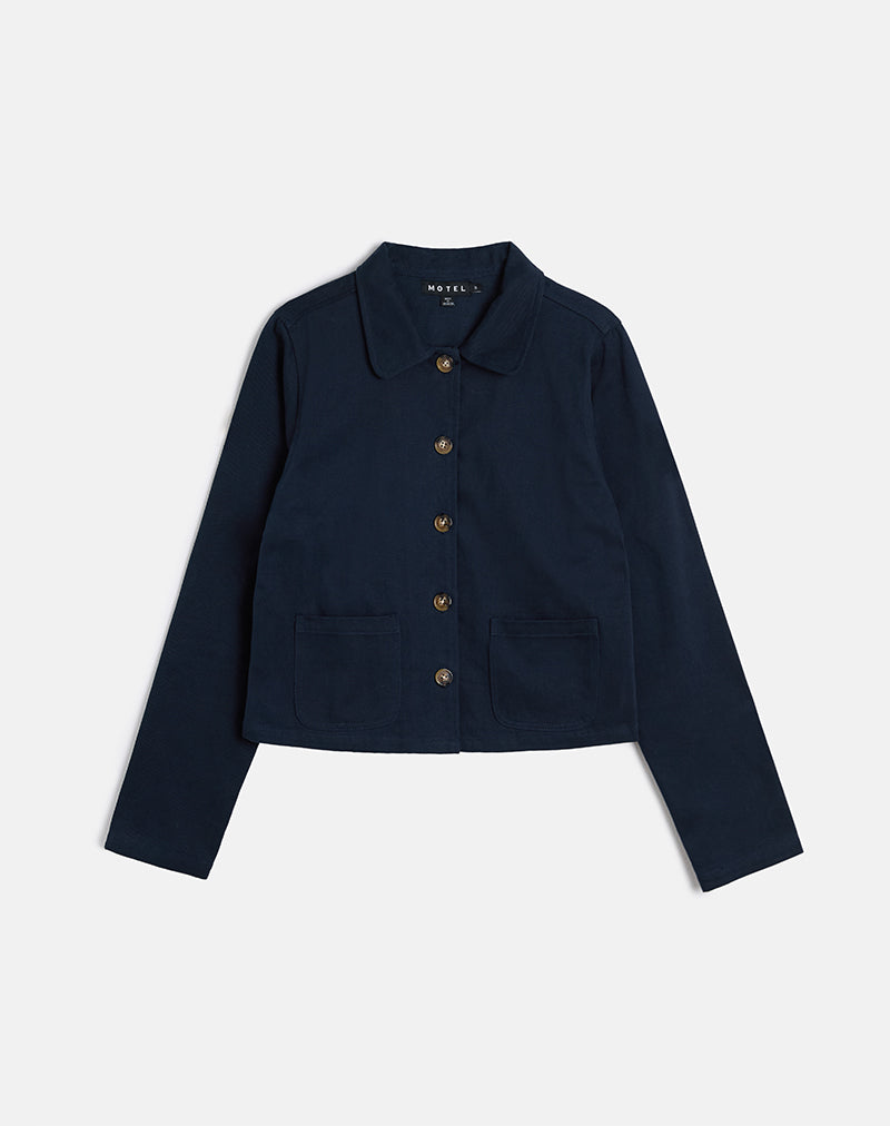 Image of Calva Boxy Jacket in Dark Navy