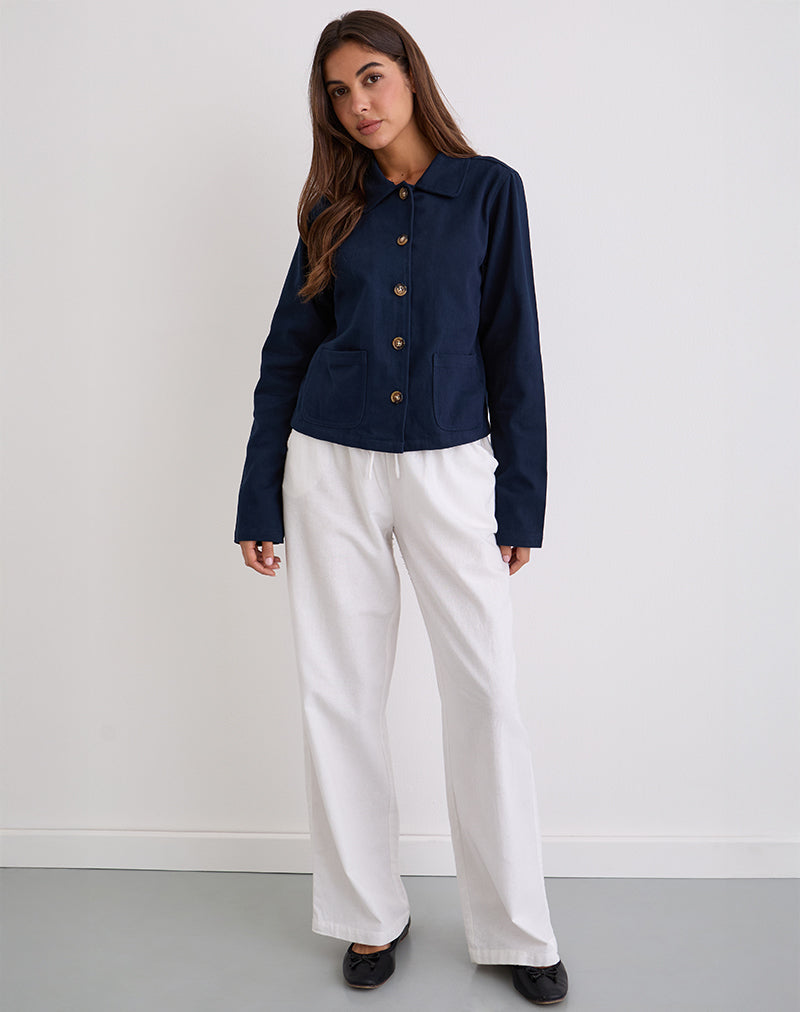 Image of Calva Boxy Jacket in Dark Navy