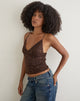 Image of Camilla Top in Sequin Knit Brown