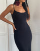Image of Cantha Strappy Maxi Dress in Black Rib