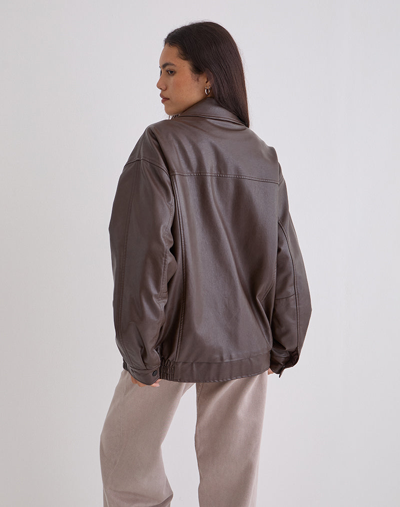 Image of Cavita Jacket in PU Bitter Chocolate