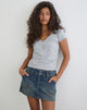 Image of Cargo Denim Mini Skirt in Dirty Green