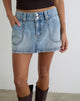 Image of Cargo Denim Mini Skirt in Vintage Blue Wash