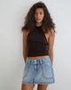Image of Cargo Denim Mini Skirt in Vintage Blue Wash