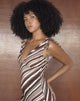 Image of Carmisa Dress in Mixed Stripe Chocolate