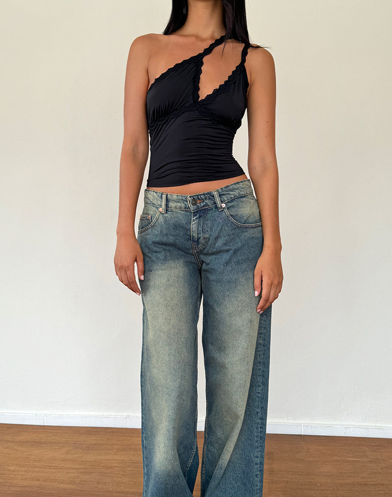 Image of Carolina One Shoulder Top in Black