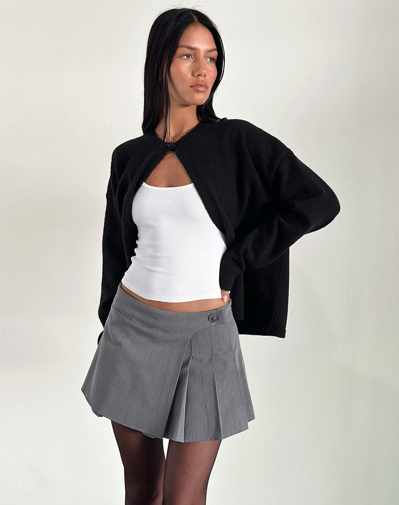 Charcoal Grey Wrap Mini Skirt | Carwita – motelrocks.com