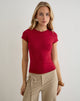 Image of Cash High V Neck Top in Adrenaline Red