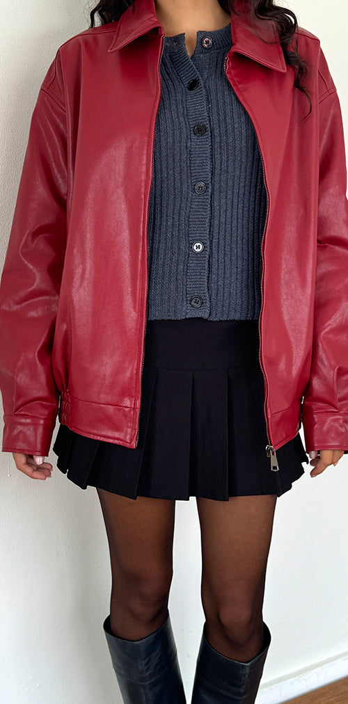 Image of Cavita PU Jacket in Blood Red