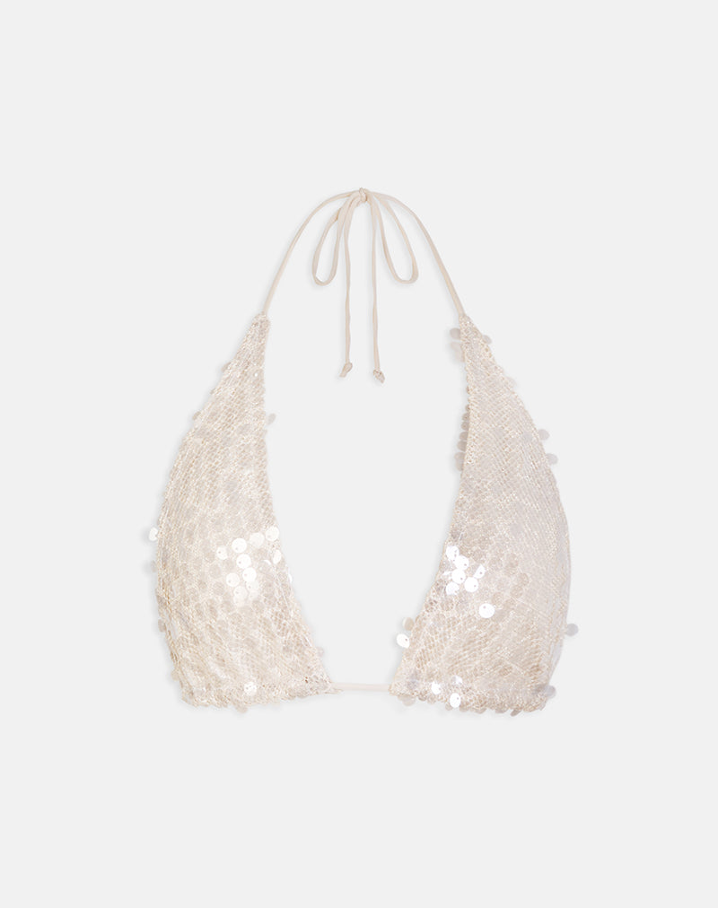 Image of Cerry Top in Sequin Crochet Cream