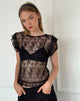 Image of Champel Top in Wild Rose Lace Black