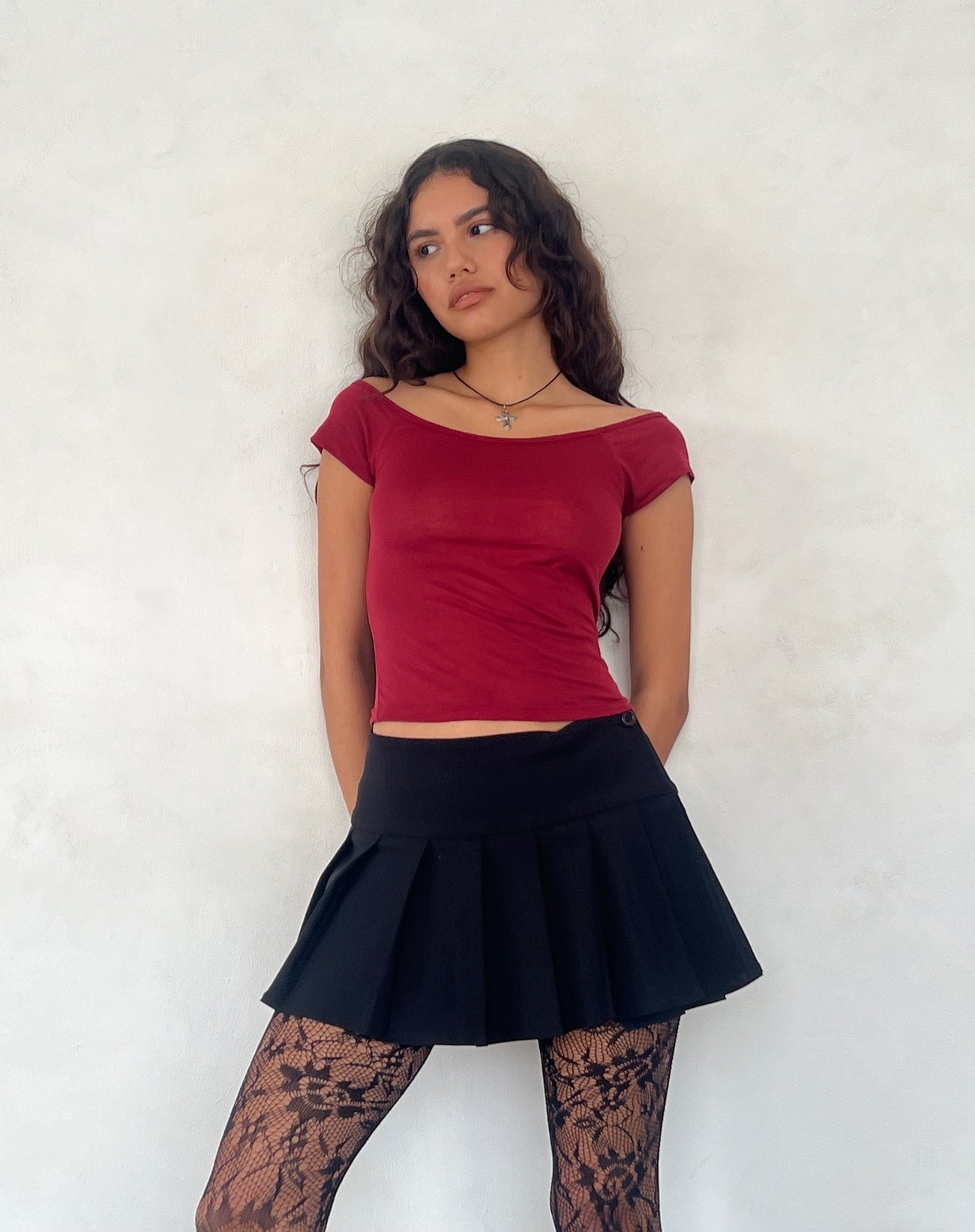 Adrenaline Red Off The Shoulder Top | Charya – motelrocks.com