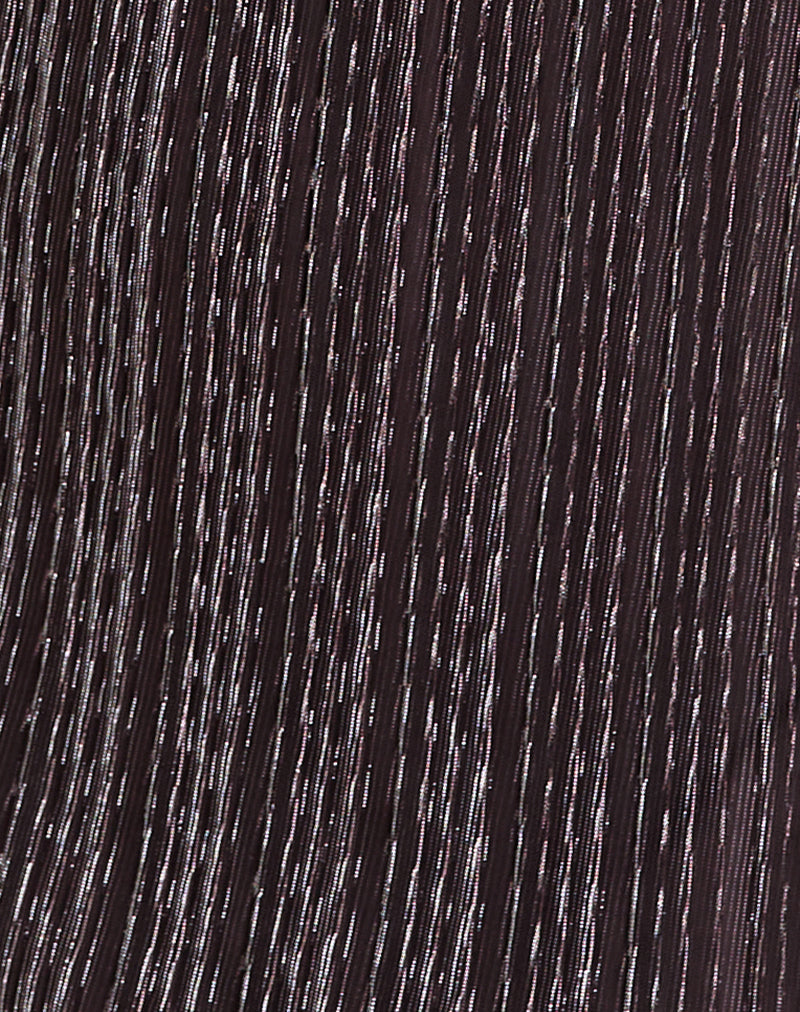Cheria Mini Dress in Shimmer Plisse Brown Cheria Mini Dress in Shimmer Plisse Brown