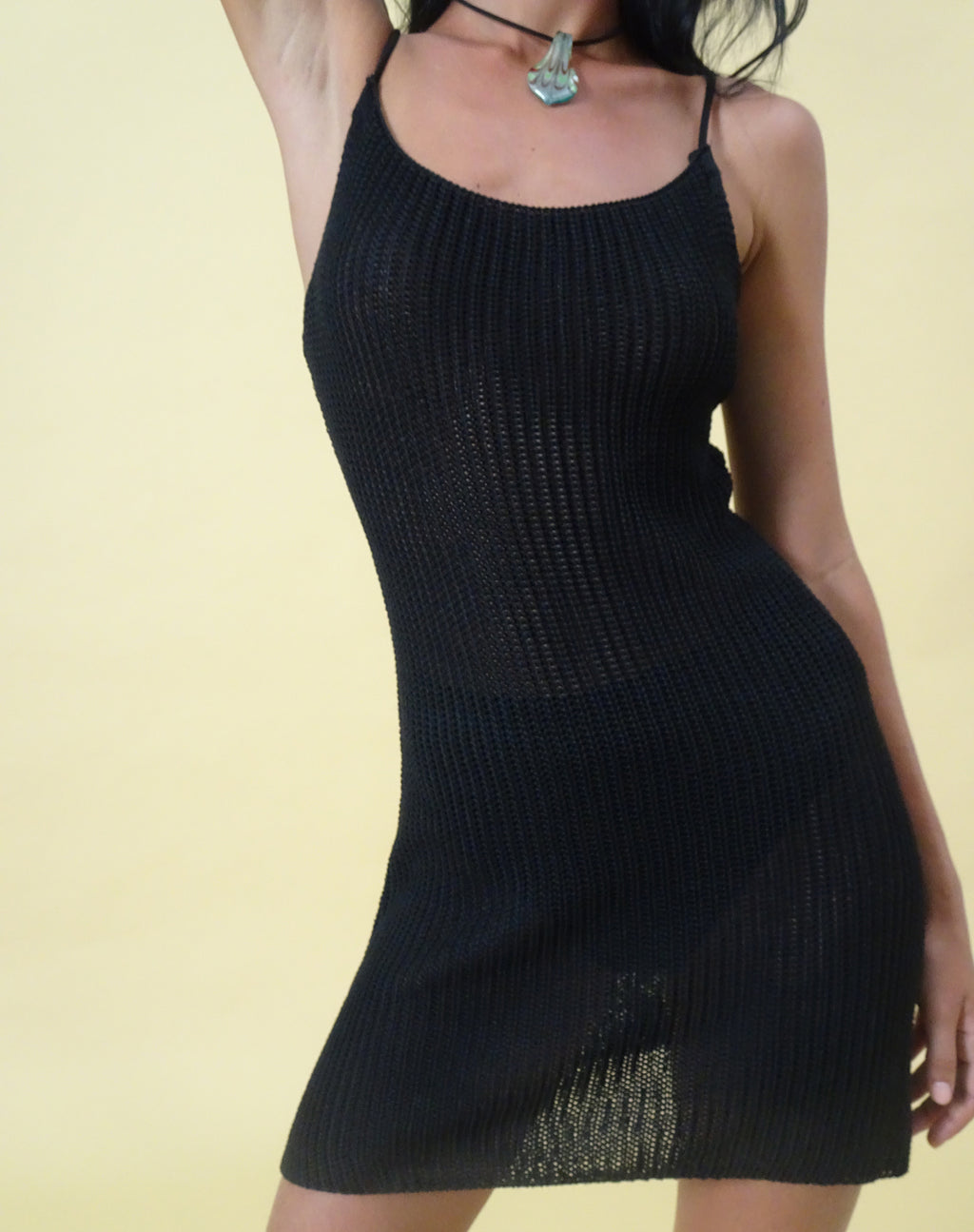 Chiara Knitted Mini Dress in Black