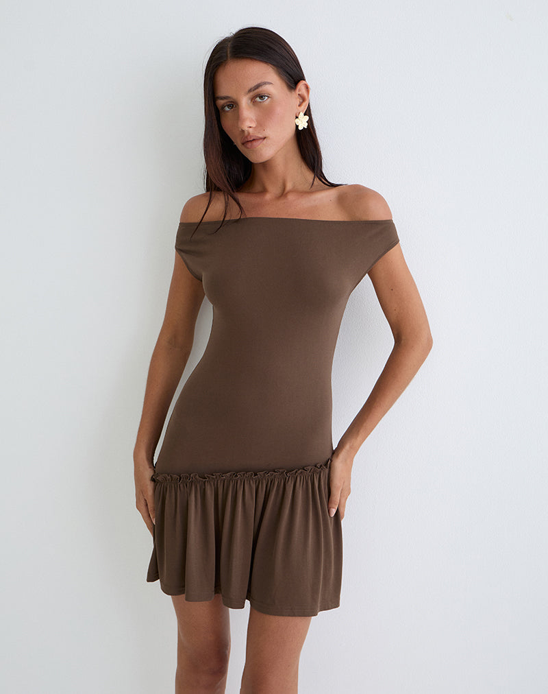 Image of Ciro Mini Dress in Chocolate