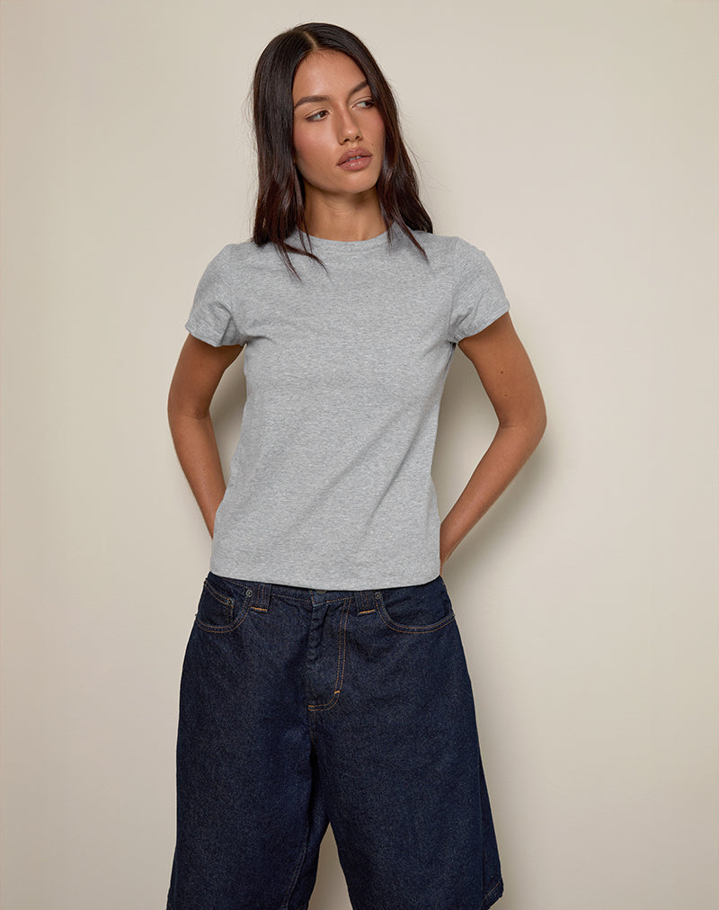 Clio Baggy Tee in Grey Marl