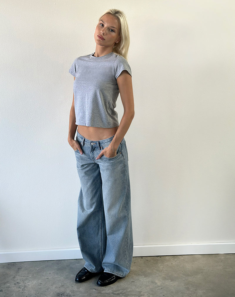 Clio Baggy Tee in Grey Marl