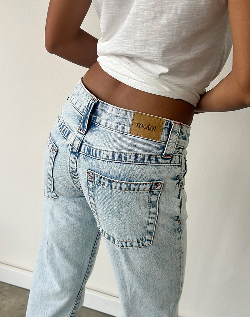 Image of Low Rise Twisted Seam Jeans in 80's Blue Wash