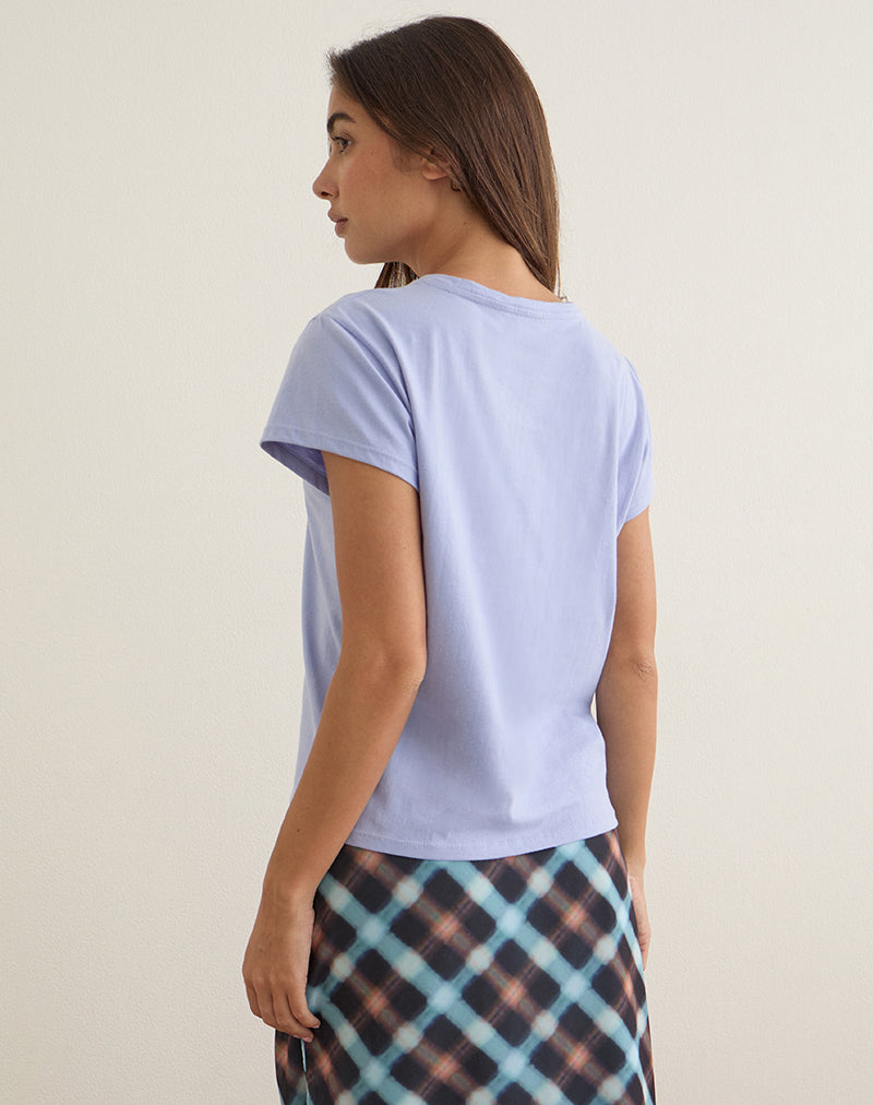Image of Clio Baggy Tee in Lilac with Booked and Busy Slogan