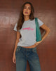 Image of Clio Baggy Tee in Grey Marl with Nepo Baby Graphic