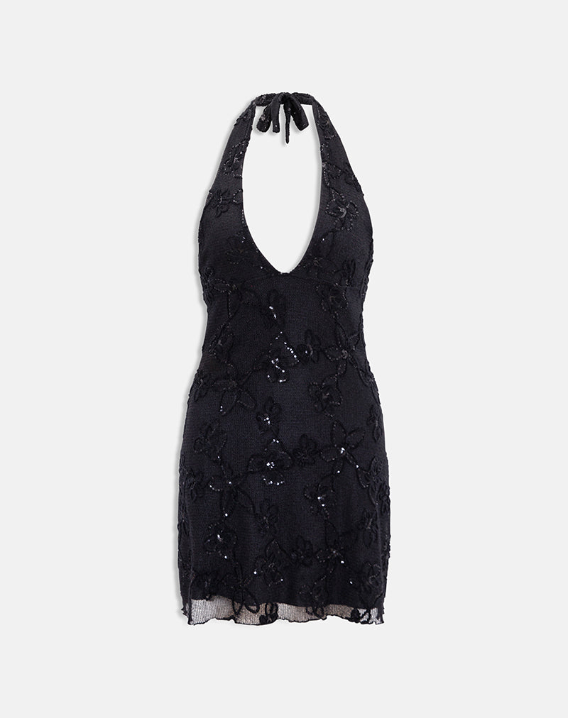 Codami Mini Dress in Sequin Knit Black Codami Mini Dress in Sequin Knit Black