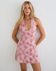 Image of Codami Halterneck Mini Dress in Sequin Knit Pink