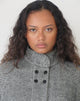 Image of Conrad Double Button High Neck Jacket in Black and White