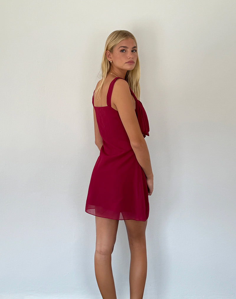 coraline bow mini dress in black chiffon Erica Black Velvet Mini Dress
