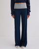 Image of Coreta Foldover Trouser in Navy Grey Combination