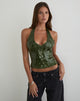 Image of Cosio Halter Top in Mix Sequin Khaki