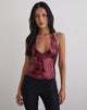 Image of Cosio Halter Top in Mix Sequin Maroon