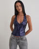 Image of Cosio Halter Top in Mix Sequin Navy