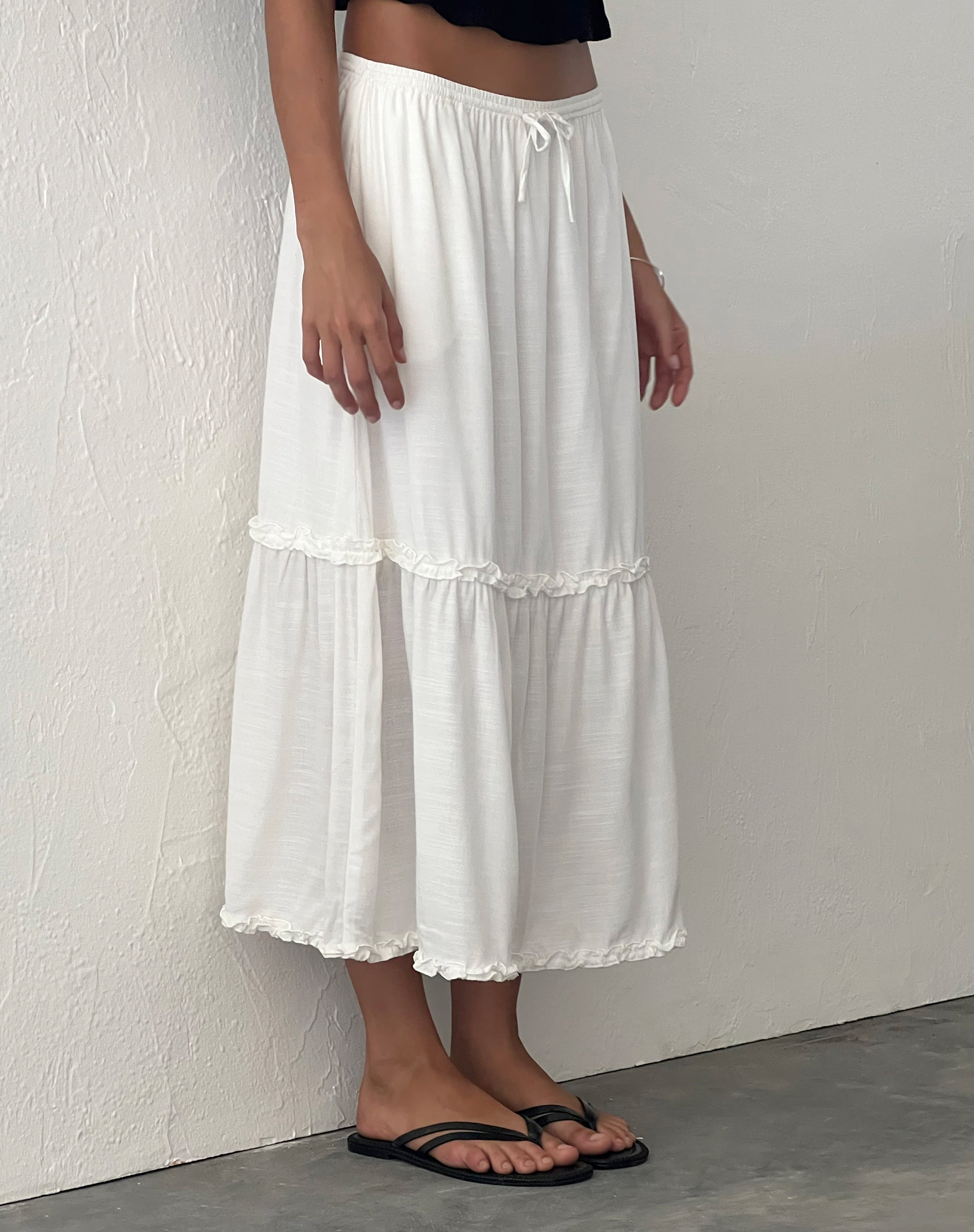 Image of Iyana Midi Skirt in Off White